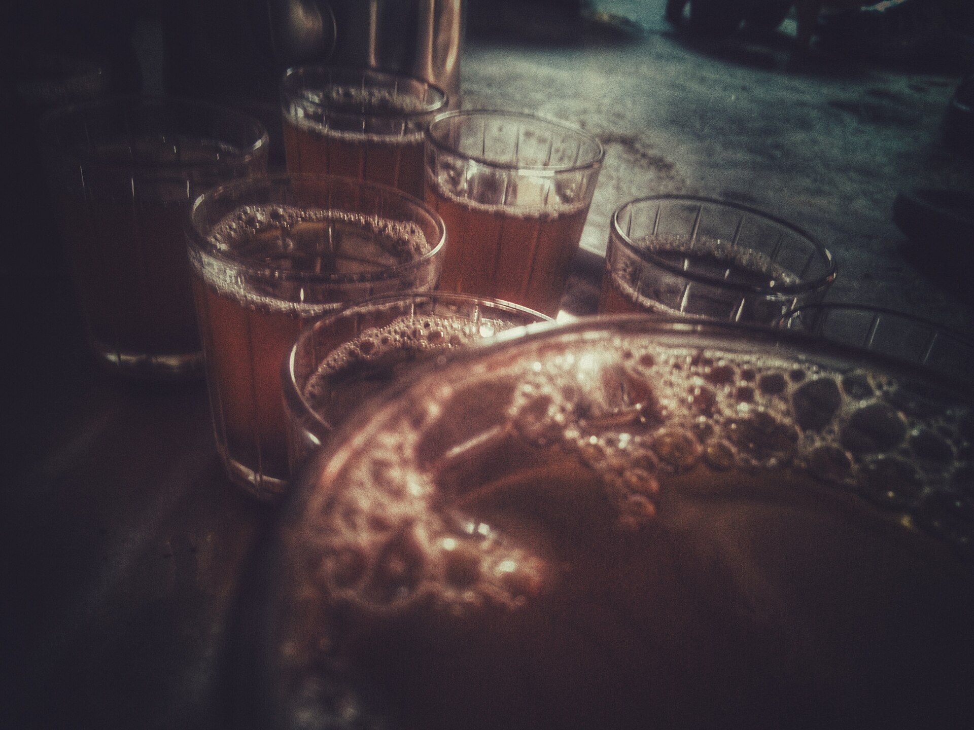 Glasses of Moroccan mint tea on an engraved tray